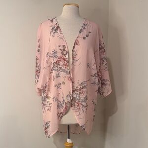 Floral Pink Kimono Cardigan